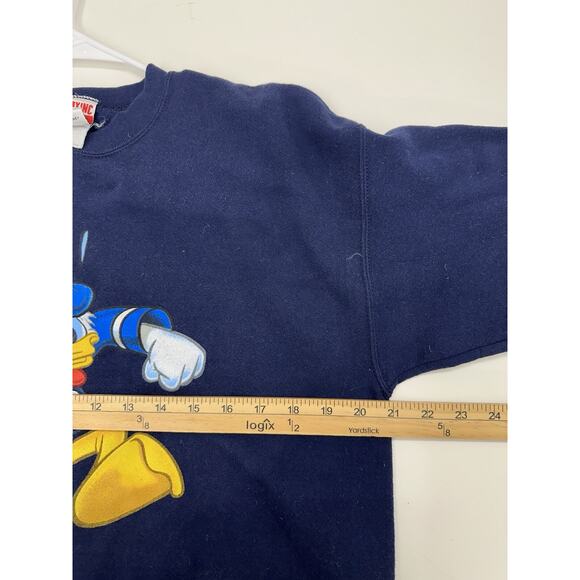 Mickey Inc Crewneck Sweatshirt Medium Walt Disney World Donald Duck Blue VTG - Picture 9 of 12